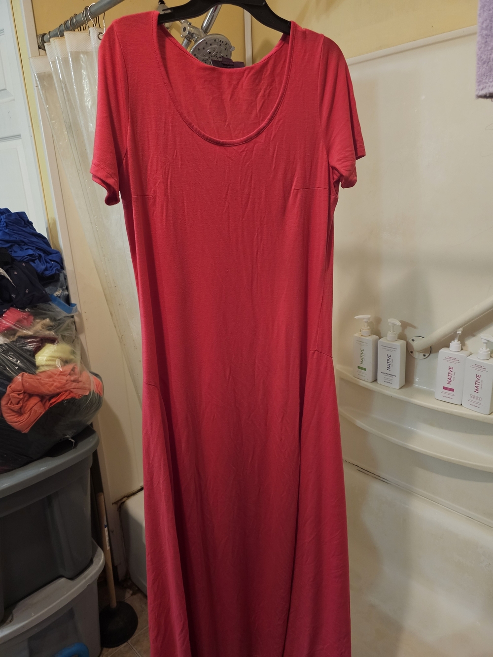 Jessica London Vibrant Red Short-Sleeve Maxi Dress